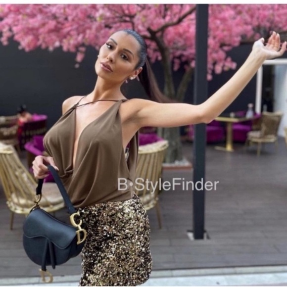 NWT ZARA SEQUINS MINI SKIRT Gold XS - Picture 3 of 14